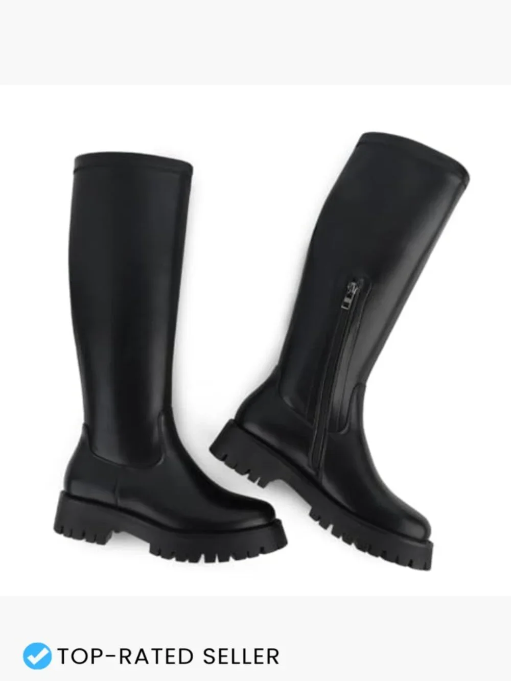 Chunky Platform Knee High Boots Round Toe Side Zipper Fall Fashion